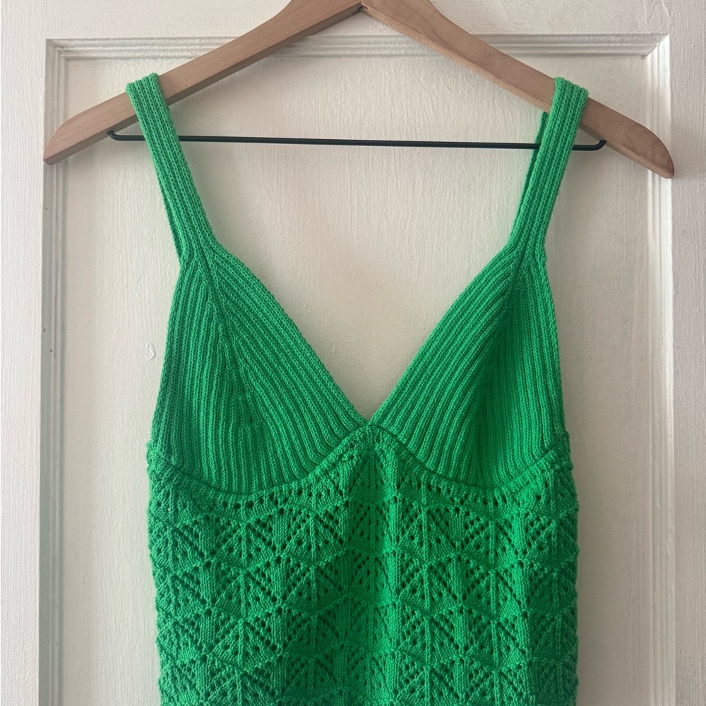 Zara Vibrant Green Knit Tank Top